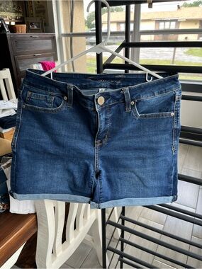 Silver Jeans Dark Blue Roll-Cuff Denim Shorts